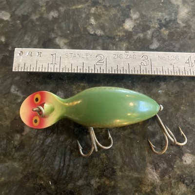 Vintage Heddon Tadpolly Spook 9000 LD Light Green Scale with Gold