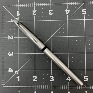 Vintage Pentel Brushed Silver Anodized Aluminum Refillable Ink Pen Japan *No Ink