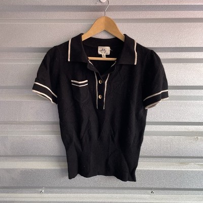 Milly cashmere cropped polo Size Small