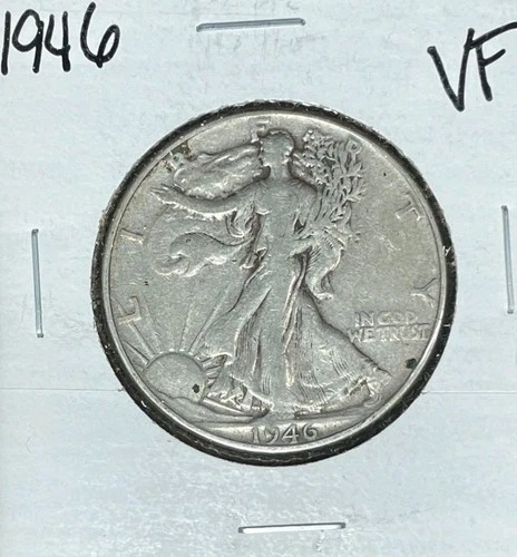 1946  WALKING LIBERTY SILVER HALF DOLLAR ~  VF ~NICE COIN ~90% SILVER