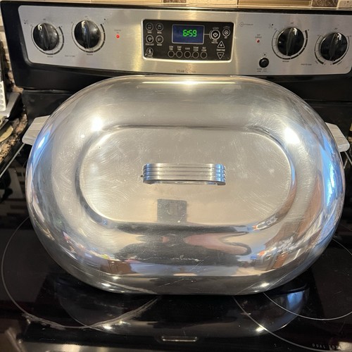 Vintage Magnalite 17qt GHC Aluminum Turkey Roaster X-Large Dutch Oven w/ Trivet - Picture 2 of 13