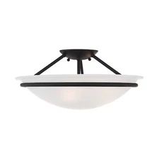 LIVEX LIGHTING 4824-04 Newburgh 3 Light Black Ceiling Mount
