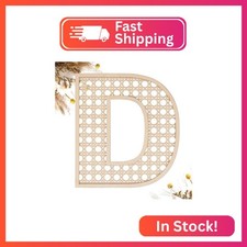 Wooden Rattan Letters 8 inch Wood Letters D for Wall Decor Crafts Boho Nursery D