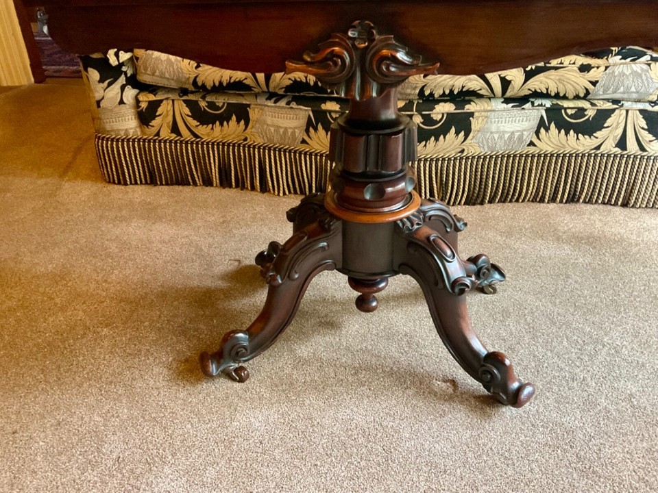 Antique Victorian mahogany fold over card table eBay