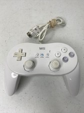 Official Nintendo Wii Pro Controller Classic White RVL-005 OEM TESTED 
