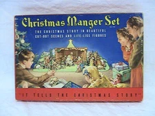 1 VINTAGE CHRISTMAS MANGER NATIVITY SET #743