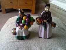 Royal Doulton Figurine The Old Balloon Seller HN 1315 & The Orange Lady NH 1759 