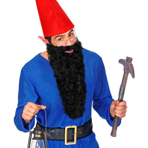 Super langer Fake-Bart Trucker Extralanger ZZ Top Bart mit Schnurrbart Schwarz