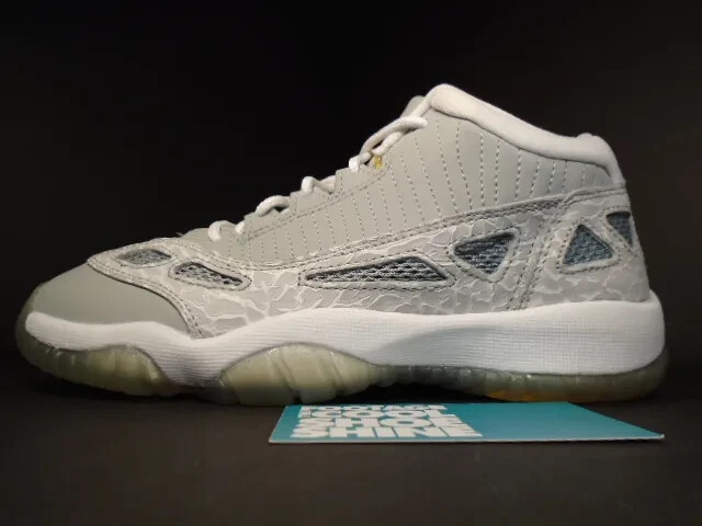 NIKE AIR JORDAN XI 11 RETRO LOW GS SILVER ZEST WHITE CEMENT GREY