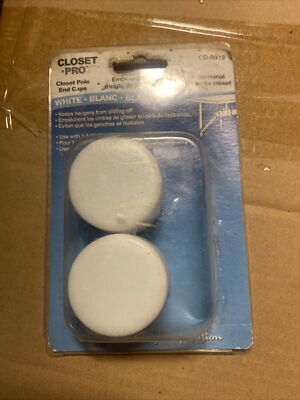Closet Pro End Cap, White Plastic, Pr.  (Free Mystery Gift)