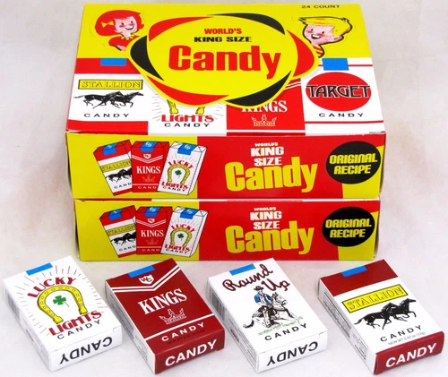 World King Size Candy Cigarettes 2 Boxes 48 Packs Total Bulk Sticks Candies
