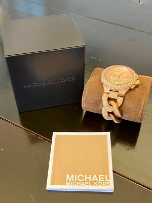 MICHAEL KORS Women's Chronograph Swarovski Camille Rose Gold Watch