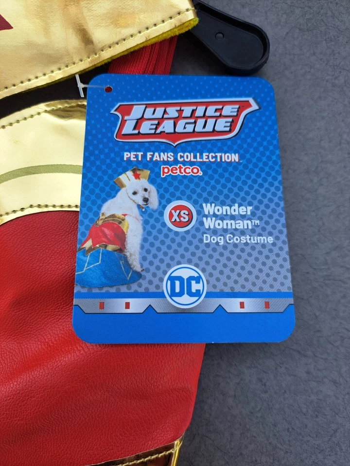 Wonder Woman Dog Pet Halloween Costume XS EXTRA SMALL DC Comics Justice League - Image 2 of 4