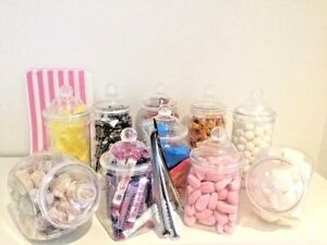 10 Sweet jars mixed styles storage wedding party favours Candy Cart