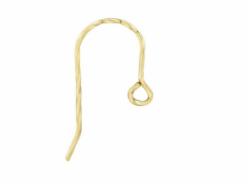 9ct yellow gold twisted hook earring jewellery wires earring fasteners 1 x Pair - Picture 5 of 5
