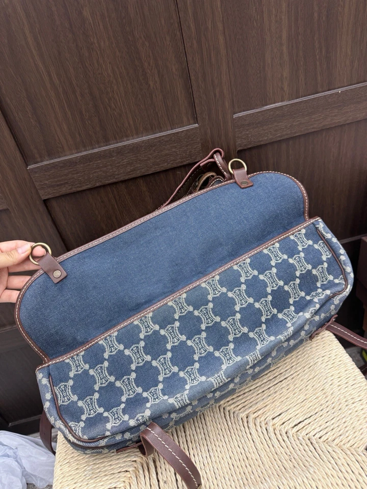 CELINE Paris Macadam Pattern Shoulder Bag One shoulder Shoulder Bag denim ... - Image 4 of 4