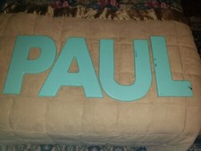 12" 1/2" Thick Wooden Letters Painted "P" "A" "U" "L"