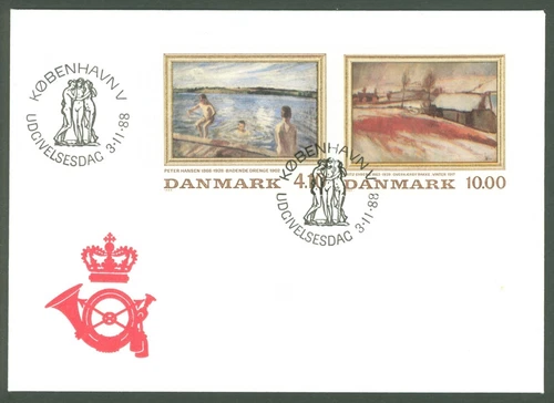 Denmark U13 FDC 1988 Art Painting Peter HANSEN Fritz SYBERG