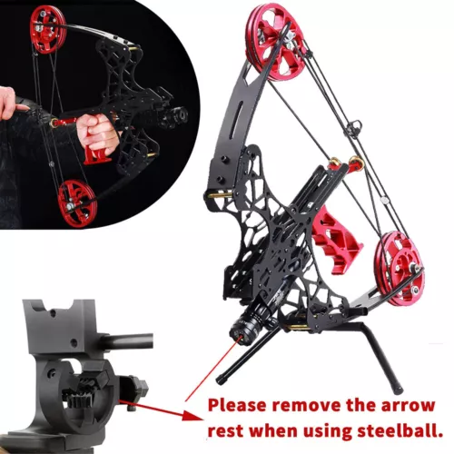 45lbs Mini Compound 18" Bogen Dual-Use Stahlkugelpfeile Bogenschießen Angeln Jagd - Bild 7 von 18