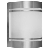 AußEnleuchte Wandleuchte Cerno Edelstahl Glas Opal IP44 E27 Max. 40W Eglo