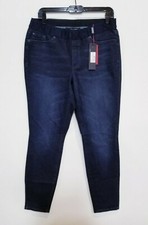 CAMBIO Women's Philia Dark Blue Denim Cotton Stretch Pull On Pant sz 8