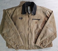 Vintage Carhartt Blanket Lined Canvas Detroit Jacket J97 BRN Distressed Size XXL