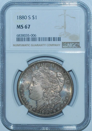 1880 S NGC MS67 Morgan Silver Dollar