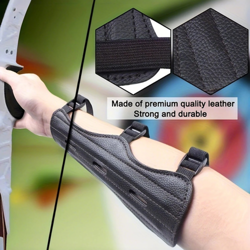 Adjustable Archery Arm Guard Protection PU Leather Safe Gard for Archery Hunting - Picture 2 of 7