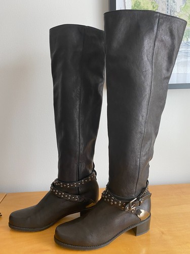 Bottes Stuart Weitzman Eloise - Suède Noir - Taille 7 US - Bottes Genou à Talon Bas - Neuf Avec Emballage