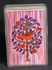 Vtg Hoyle Deck of Cards Cardinal Tree Whitman Case 60s-70s Game Perky Apples