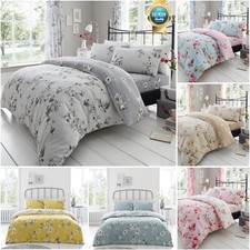 Birdie Blossom Flower Duvet Cover Reversible Quilt Set With Pillowcase All Sizes
