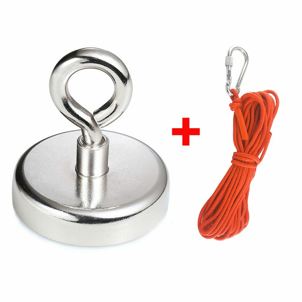Upto 700 Lbs Fishing Magnet Kit Pull Force Strong Neodymium OR Rope ...