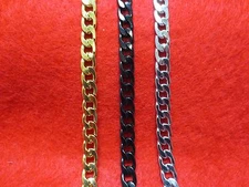 16"-48"  Stainless Steel Gold,Silver,Black Plated, 7mm Cuban Curb Chain Necklace
