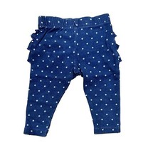 Baby Girls' Ruffle Bum Faux Denim Jeans Polka Dot - Cat & Jack Dark Wash NB
