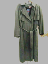 Mother's Day Is Every Day! Cohen Drizzle Trench Coat Green Wool Lining 100% Wool