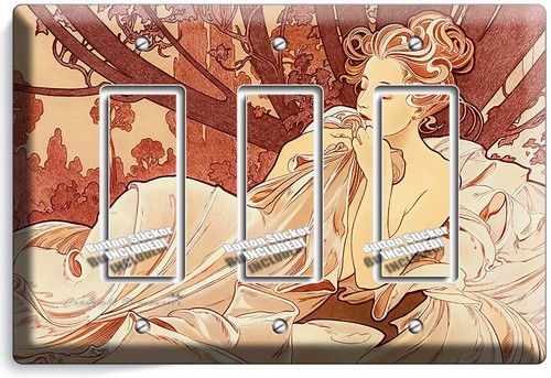 ALPHONSE MUCHA SCHLUPFMÄDCHEN LICHTSCHALTER STECKDOSE WANDTELLER JUGENDSTIL ZIMMER KUNST DEKO - Bild 11 von 33