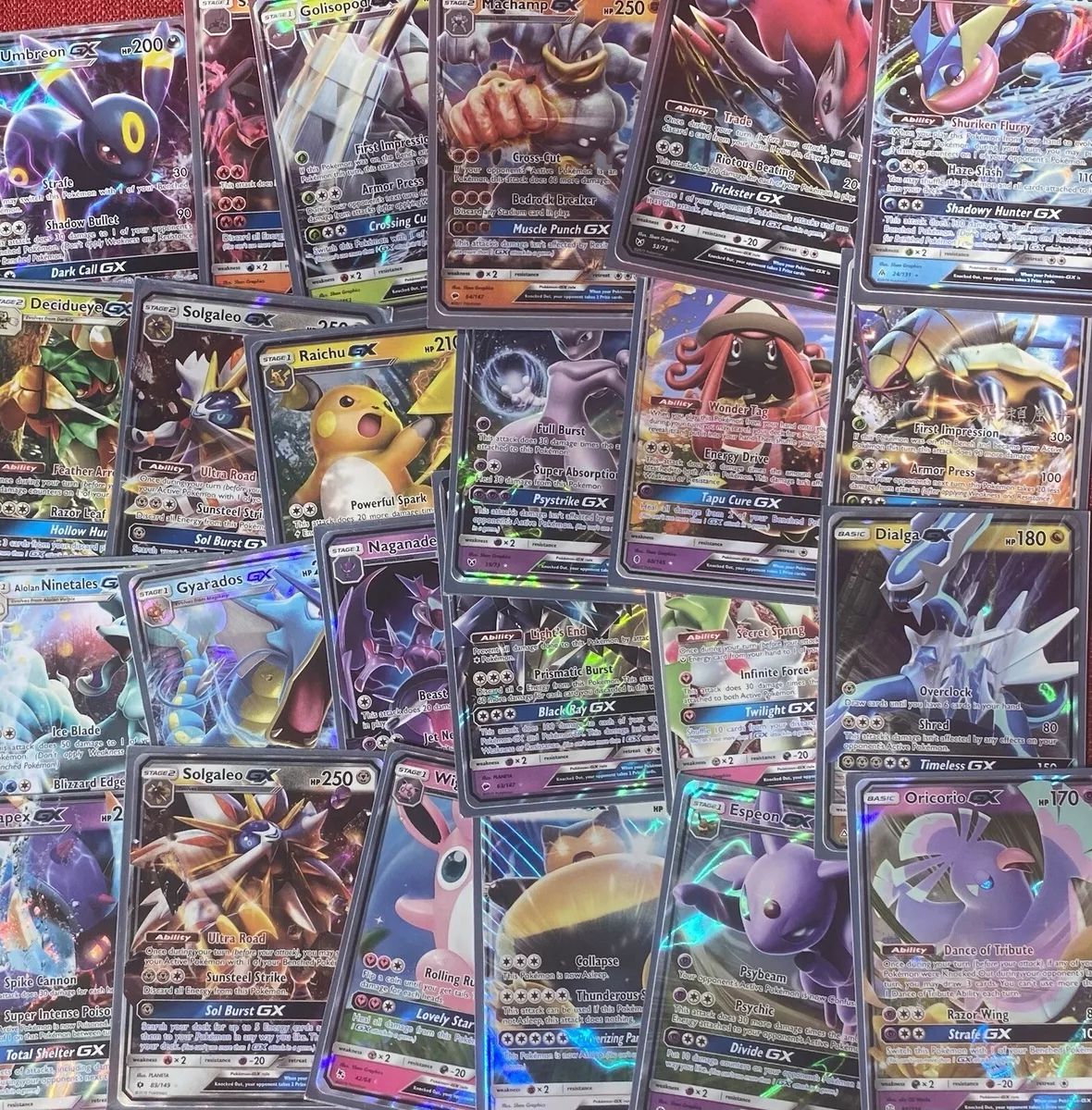 Pokemon Card Lot 100 OFFICIAL TCG Cards Ultra Rare Included - GX