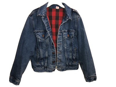 MENS Vintage STEEL FLANNEL LINED JEAN DENIM JACKET 42 LARGE MENS Vintage STEEL FLANNEL LINED JEAN DENIM JACKET 42 LARGE