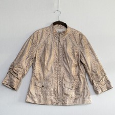 Chico's Jacket Size 0 S faux Snake skin animal print moto style mobwife