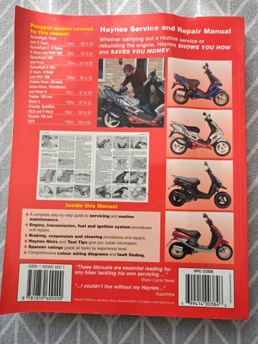Haynes Peugeot Speedfight Trekker & Vivacity Scooters Haynes Manual 1996 to 2002 - Picture 2 of 2