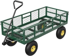 900lbs Heavy Duty Garden Cart Wagon, 2-in-1 Utility Yard Cart w/ Removable Sides