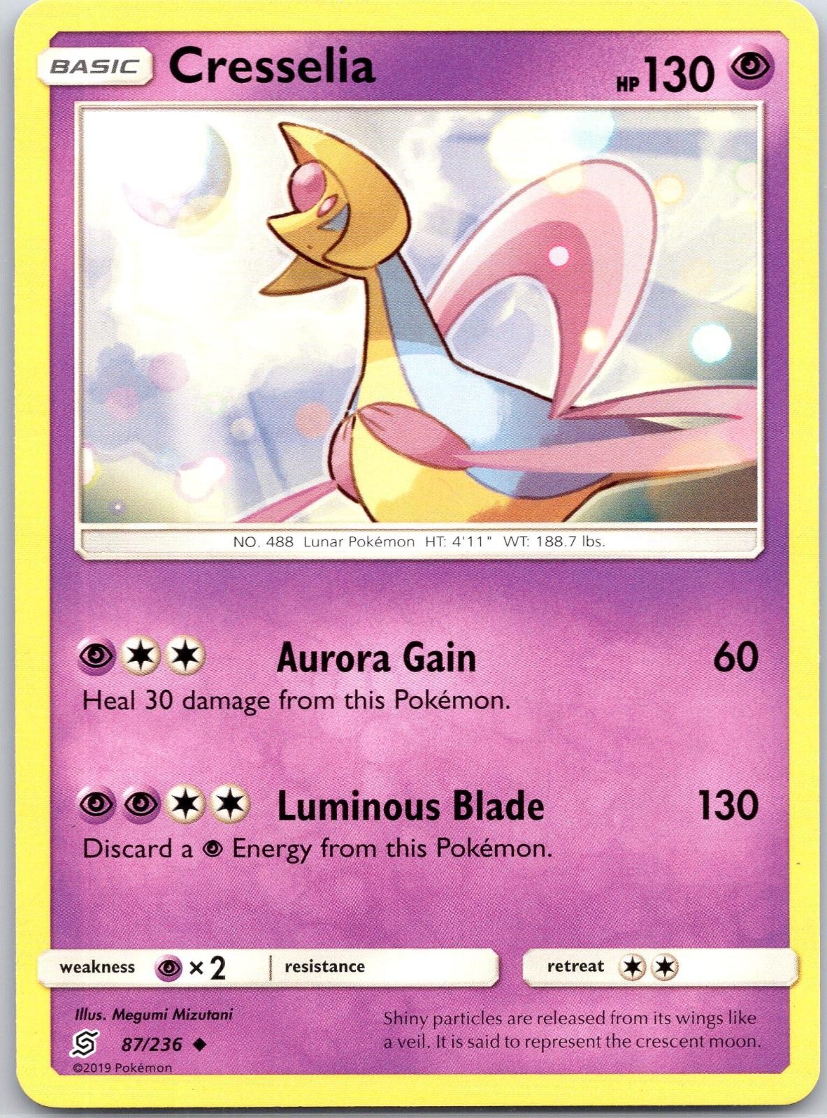 Cresselia 87/236 Uncommon Unified Minds Pokemon Near Mint
