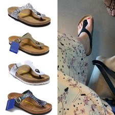 Image of Birkenstock Gizeh Synthetic Leather Casual Sandals Regular EU Shoe Size Unisex