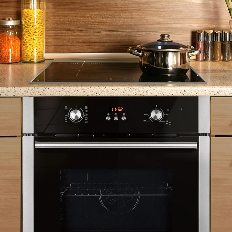 Autarkes Herdset: 60cm Einbaubackofen  + 59cm Induktionskochfeld  Grill Heißluft - Bild 2 von 4