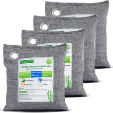 Charcoal Bags Odor Absorber (Large, 4Pack x 200g), Nature Fresh Bamboo Charcoal 