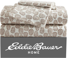 Eddie Bauer - Flannel Sheets King Size, King, Little Creek Pine Cone