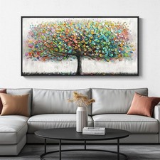 Large Framed Tree of Life Colorful Wall Art, Modern Canvas Prints Paintings A...