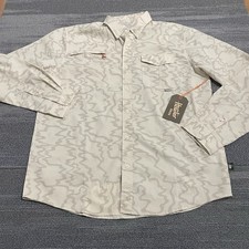 Howler Brothers Bros Shirt Mens Medium Beige Matagorda Hike Fishing Camp Hunting