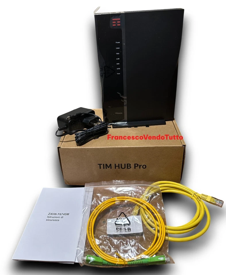 Modem TIM Hub Pro 2.5 GB ZTE F6745M WiFi 7 Plus Fibra ottica Ultraveloce FTTH - Immagine 2 di 4