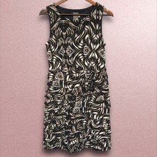 Taylor Womens Brown Abstract Zebra Print Tiered Ruffle Sheath Dress Size 6